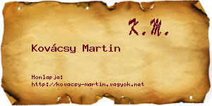 Kovácsy Martin névjegykártya